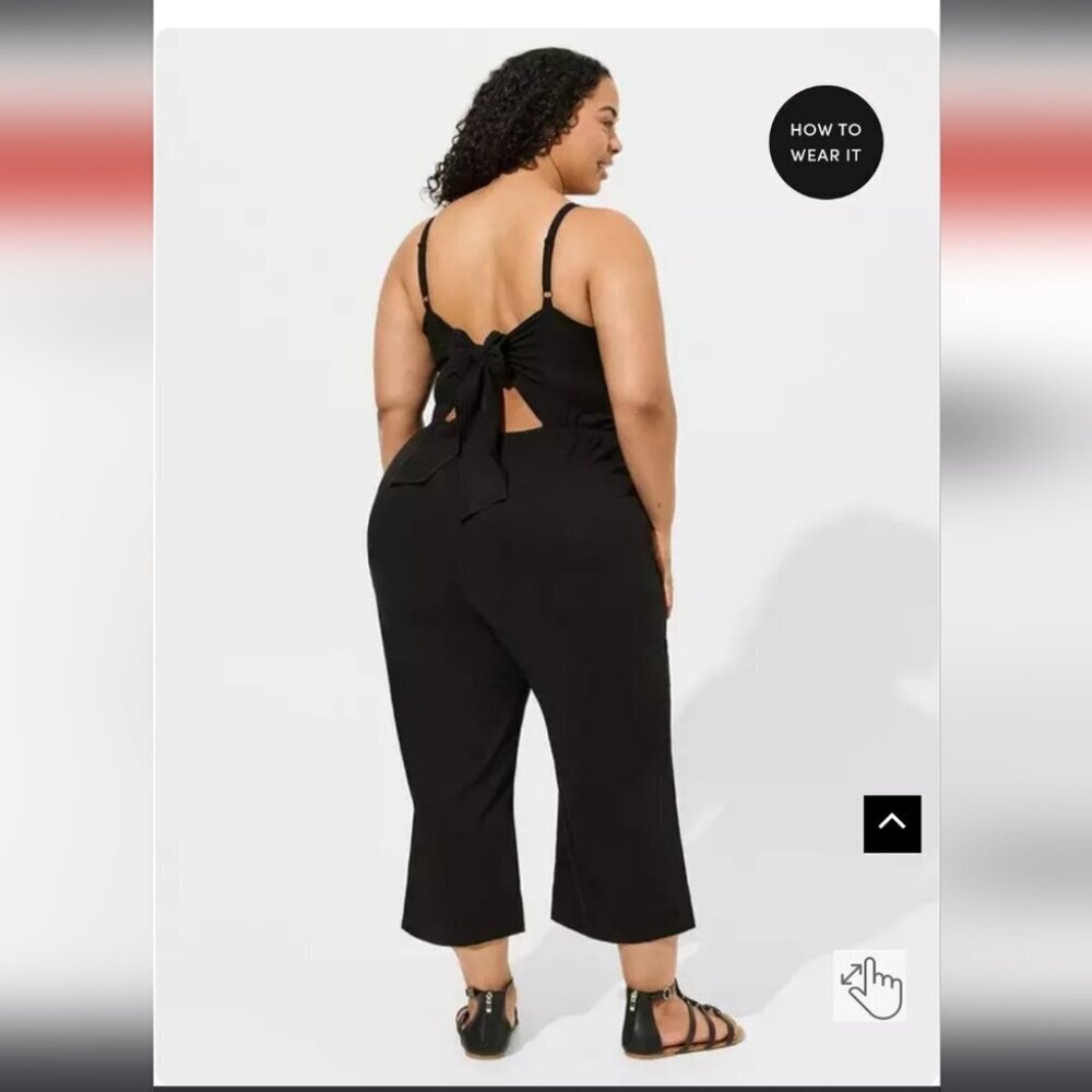 TORRID | Stretch Challis Tie Back Wide Leg Jumpsuit Sz 3X - Picture 2 of 9